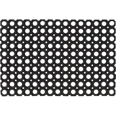 Lot de 5 tapis en caoutchouc extérieur intérieur 40 x 60 cm antidérapants et résistants au temps en caoutchouc noir (1/5)