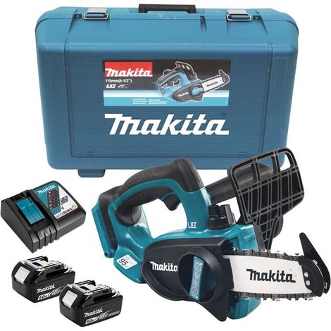 Makita – Élagueuse à batterie 11,5cm – Moteur puissant – Coupe nette pour bois dur – Tension 18V – Système de lubrification automatique