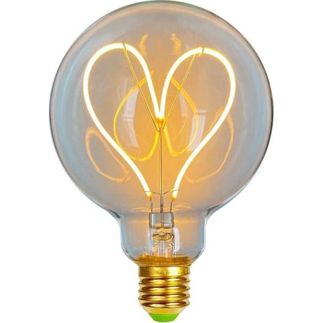 LED Light Bulbs Vintage Light Bulb 4W Antique Edison Bulb Dimmable LED Filament 220/240V G95 Heart Warm Light (Transparent) (1/5)