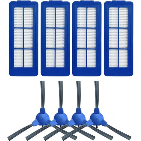 Lot de 8 filtres à brosse latérale pour aspirateur robot hybride G10 (1/5)