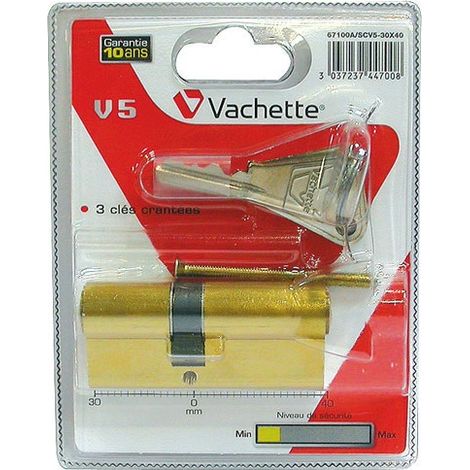 Cylindre VACHETTE V5 30x40mm 5 goupilles 3 clés