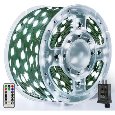 Lot de 6 guirlandes lumineuses LED à piles avec télécommande et minuterie, lumière blanche chaude scintillante (1/5)