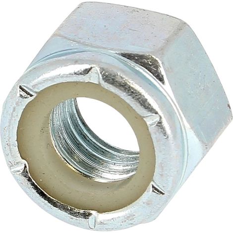 Écrou Nylstop 9/16 UNC Acier Zingué Blanc DIN 982