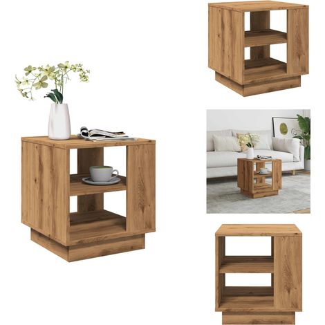 Table basse chêne artisanal 40x40x43 cm bois d'ingénierie - Table Basse - Tables Basses - Table D'appoint - Bout De Canapé (1/5)
