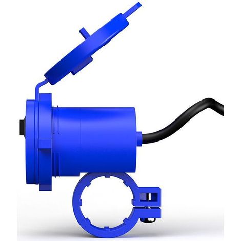 BleuChargeur Usb Moto éTanche 12v,Support De Guidon Moto Universel Chargeur Moto Usb éTanche Charge Moto Rapide 5v/2.1a Pour Le Chargement De Gps, Chargeur De TéLéPhone Portable (1/3)