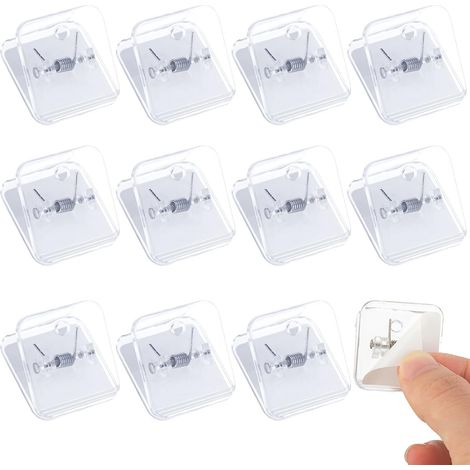 Paquete de 12 clips adhesivos de doble cara para papel tapiz, cortinas de ducha, soportes para banderas, clips de resorte para oficina, carteles, aulas, uso al aire libre, Navidad, Halloween, decoraci (1/5)