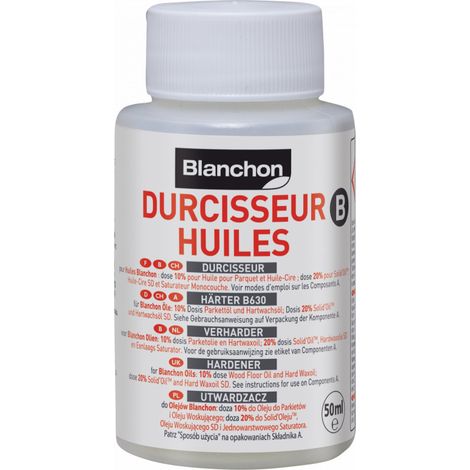 Blanchon – Durcisseur pour huile dure Solid'Oil – Accélère le séchage et augmente la durabilité – Flacon 100 ml – Pour bois dur et teck (1/2)