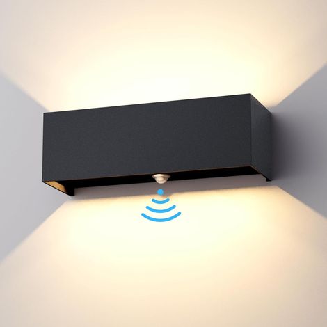 30W Wall Light with Motion Detector, Outdoor/Indoor Wall Light, IP65 3000K, Motion Sensor Light, Anthracite (1/5)