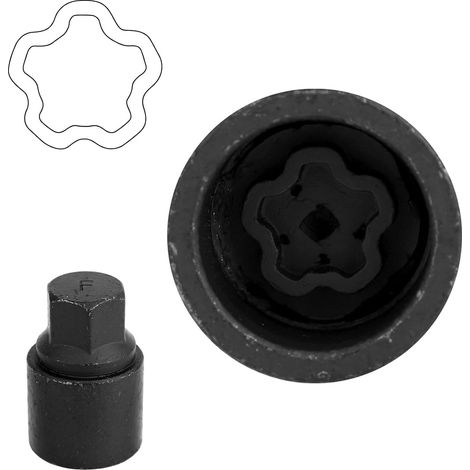 Outil Dévissage d'Écrou Roue F, Acier Spécial Clé d'Écrou Antivol pour Démontage et Installation Antivol Douille Extractrice Outils Réparation Manuels (1/5)