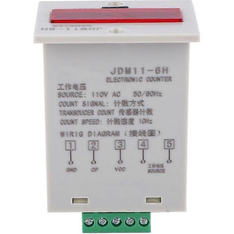 JDM11-6H Elektronischer Zähler, 6-stellig, LED-Digitalanzeige, Zählerrelais, Messumformer, Zählwerk, AC 110 V