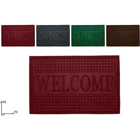1 Pezzo Tappeto Zerbino Scritta Welcome 45 x 70 cm 4 Colori (1/2)