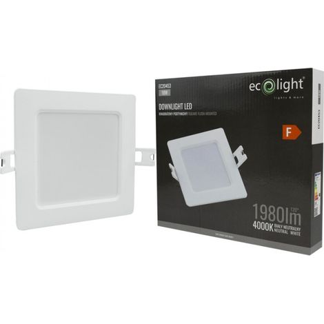 Spot encastré LED carré P/T 18W 4000K blanc DL-1 (1/4)