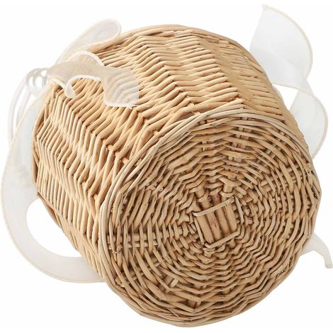 Cérémonie de mariage anneau oreiller panier de fleurs Portable toile de jute nœud papillon Vintage (1/5)