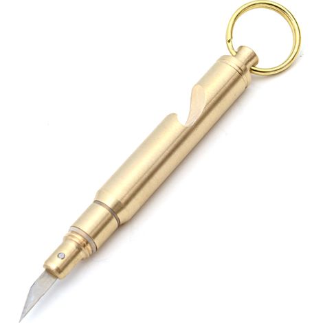 1 décapsuleur porte-clés, brise-vitre, ouvre-boîte, tournevis, en laiton (1/5)
