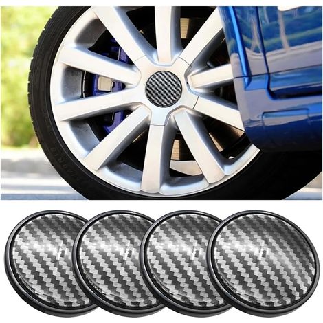 4 Pièces Cache-Moyeux de Roue de Voiture, Universel Capuchon Moyeu de Roue Voiture Cache Moyeux, Cache-Moyeu Capuchons de Centre Enjoliveur, pour Jantes Enjoliveurs Accessoires pour Voiture (1/5)