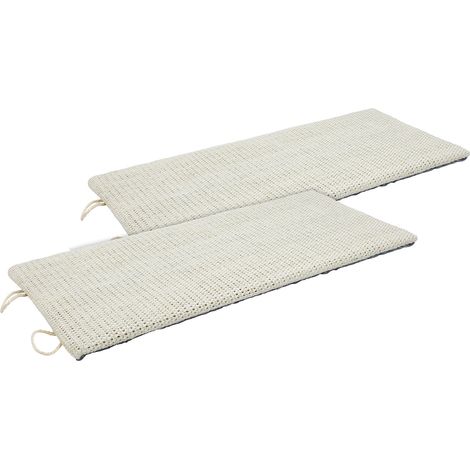 Katzen Kratzbrett klein mit 2 verschiedenen Seiten 50 x 22 cm - 2er Set - Sisal und Plüsch Kratzecke zum Legen oder Hängen