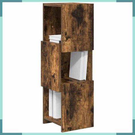 889817 Meuble d'angle Chêne fumé 25,5x25x80cm Bois d'ingénierie (1/5)