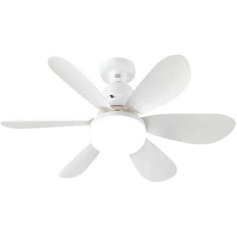 Ventilatore da soffitto con presa da 20 pollici con luce e telecomando, 3 colori, dimmerabile, 3 velocità, compatibile con lampadina E27, per camera da letto, ufficio, sala da pranzo, garage, 6 pale, (1/4)