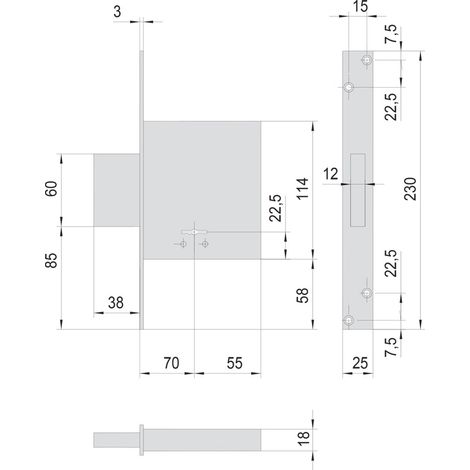 Serratura a Doppia Mappa da Infilare per Cisa Legno Art 57010 e 70