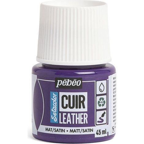 Peinture cuir - Setacolor - Violet Aubergine - 45 ml - Acrylique - Mixte (1/2)