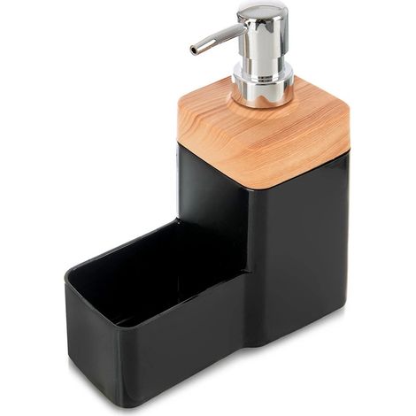 Black Kitchen Soap Dispenser with Sponge Holder, 500 ml (1/5)