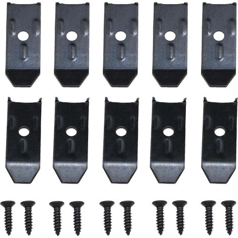 Niveleurs de table avec vis de quincaillerie pour meubles Boucles horizontales pour quincaillerie pour meubles Fixations de table Armoires Tables à manger Vis noires incluses 10 pièces (1/5)