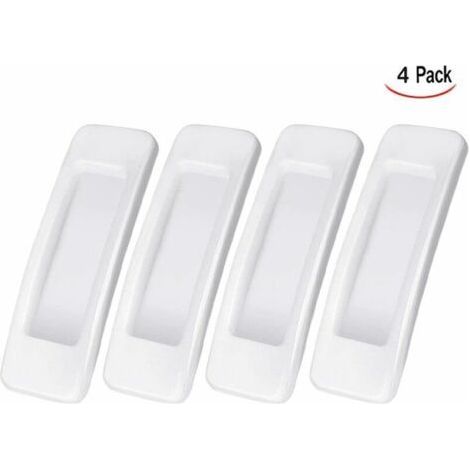 4 Pcs Self-Adhesive Pull Handle, Self-Adhesive Sliding Handle Adhesive Door Handle, Sticky Rectangular Auxiliary Door and Window Handle, for Doors and Windows, White (1/5)