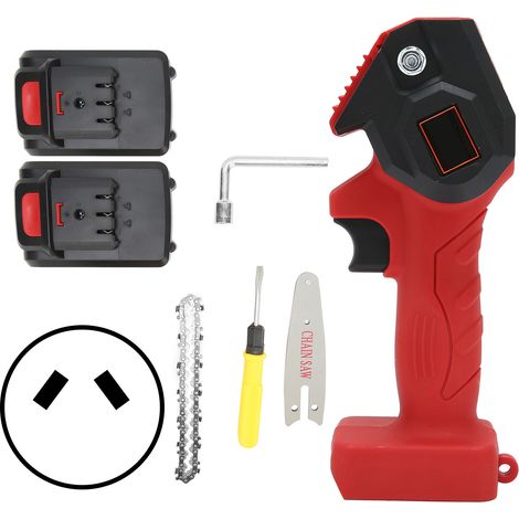 Scie électrique mini FYD-001 rouge, tronçonneuse jardin manuelle, prise AU AC110-240V, élagage mains-libres (1/5)