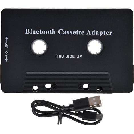 Adaptateur Bluetooth noir 10 x 6,3 x 0,8 cm avec câble USB, support MP3, pour haut-parleur et autoradio (1/5)