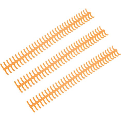 Lot de 10 anneaux de reliure détachables en plastique, 34 trous, diamètre 12 mm, couleur orange. (1/5)