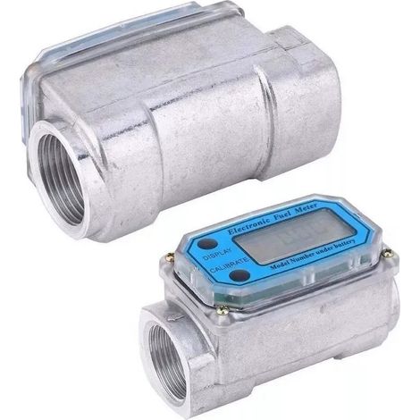 Débitmètre numérique LCD à turbine de 1 pouce, 10-100 l/min, précision ±1 %, pour diesel, essence, kérosène, méthanol et eau. (1/5)