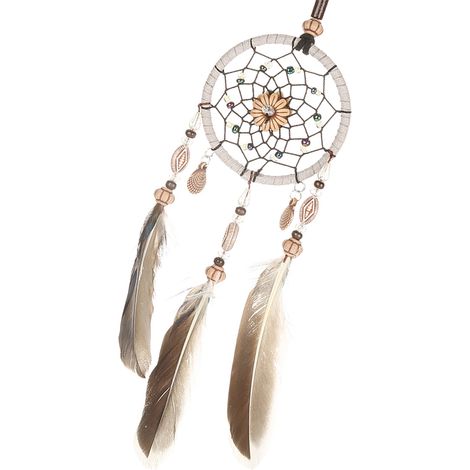 1 PCS Attrape-rêves Bohème avec Perles et Plumes, Décoration Murale ou Suspension pour Voiture (1/5)