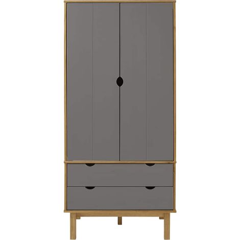Maison Exclusive - Kleiderschrank OTTA Braun&Grau 76,5x53x172 cm (1/5)