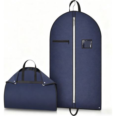 Funda protectora larga de primera calidad，Funda de viaje plegable para trajes，Funda de viaje colgante para ropa，Funda para camisas，Azul，60100 cm (1/5)