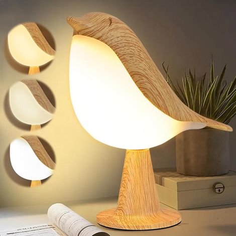 Lampe LED en forme d'oiseau, idéale pour les salons et les chambres, avec intensité lumineuse réglable et fonction d'aromathérapie. (1/5)