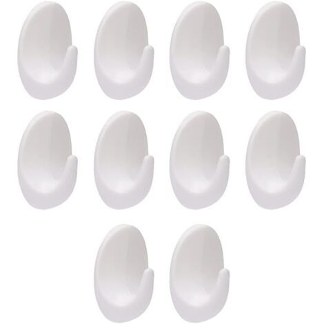 BUNTHAUS 10er-Pack ovale Mehrzweck-Wandhaken aus Kunststoff für Küche, Bad, Büro, Schrank (1/5)