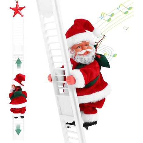 Spielzeug-Santas-Schlitten und Rentiere mit singenden und tanzenden Glöckchen, Weihnachtsdekoration, lustiges Geschenk (1/4)