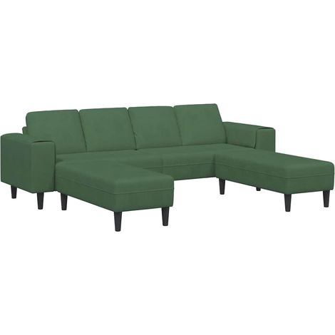 Fabric Sofa with Cushion Dark Green Corduroy fabric vidaXL (1/5)