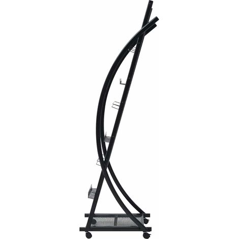 Maison Exclusive - Porte-revue 40 x 32 x 131 cm Noir A4 (1/5)
