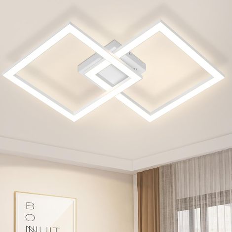 ZMH Plafonnier LED Blanc - Carré Moderne 24W Lampe de couloir Blanc chaud 3000K Lampe de salon pour chambre à coucher Cuisine (1/5)