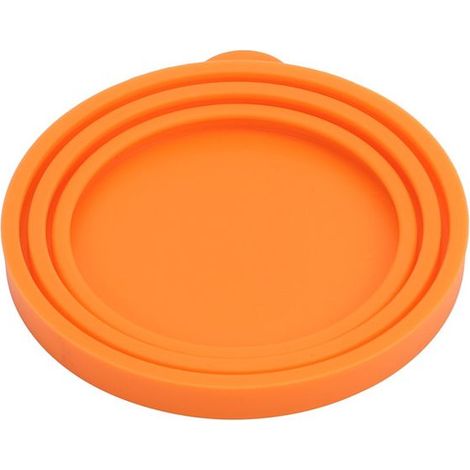 Silicone PET pot Chat Chien nourriture pot couvercle 1pc (orange) (1/5)