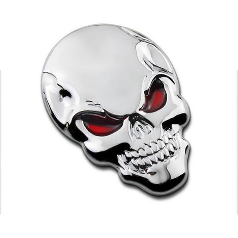 Totenkopf-Metallaufkleber, Fledermaus-Auto-Logo-Abzeichen, Emblem-Aufkleber (Silber)-Silver (1/2)