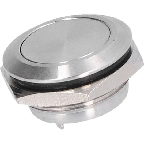 Lot de 5 interrupteurs à bouton plat en acier inoxydable étanches, bornes à vis, accessoires d'alimentation 0-220 V, 19 mm