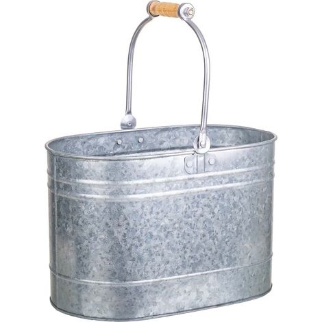 Cesta de metal plateada 30.5x18x20/37 (1/5)