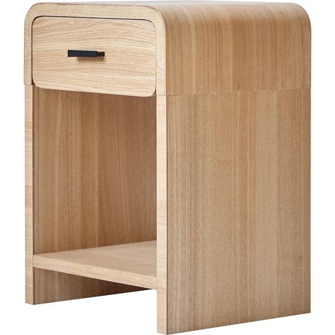 Nordlys – Table de chevet scandinave en bois laqué – 1 tiroir – Dimensions 40x34x56 cm – Pour rangement pratique dans chambre ou salon