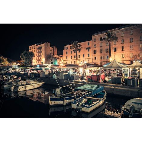 Tableau sur toile Ajaccio by Night 30x45 cm - Impression sur Toile Murale Décorative - Image imprimée en HD sur Toile - Toile sur Châssis en Bois FSC - Fabriqué en France (1/4)