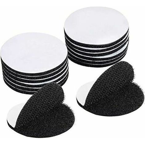 15 Pièces Noir Scratch Autocollant Double Face,Bande Auto-Adhésif, Adhesif Double Face Extra Fort, Rond (5 x 5cm)