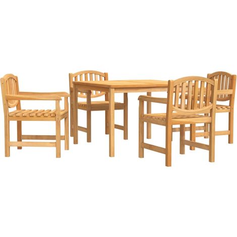 Maison Exclusive - 5-tlg. Garten-Essgruppe Massivholz Teak