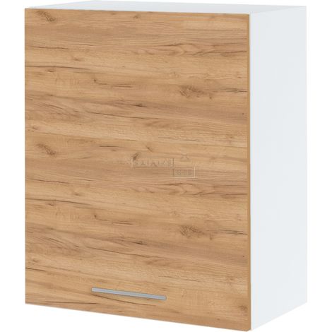 Meuble haut de cuisine Bellissi Chene 1 porte L 60 cm - Porte avec poignée apparente Décor chêne brut (1/5)