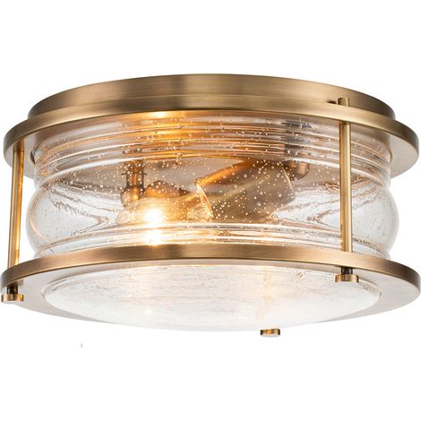 Elstead Kichler Ashland Badezimmer-Deckenleuchte Messing natur, IP44 (1/5)